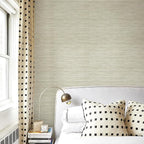 Simon&Siff Cream Textured Grasscloth Peel and Stick Wallpaper 17.7"x394" by SimonSiff