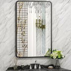ZenStyle Black Metal Framed Rectangular Wall Mirror 24" x 36" Bathroom Mirror - Image 2