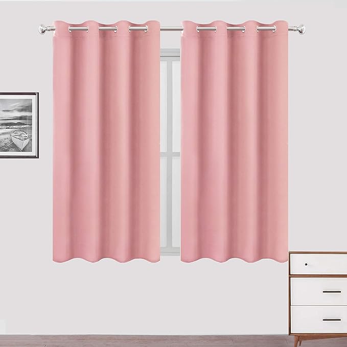 LEMOMO Pink Thermal Blackout Curtains/52 x 72 Inch/Set of 2 Panels Room - Image 2
