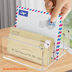 FUCDTEFC Desk Mail Organizer, 5 Section Clear Acrylic File Holder Letter - Image 6