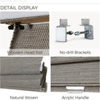 TWOPAGES Natural Woven No Drill Roman Shades, Custom Cordless Blackout Bamboo - Image 3