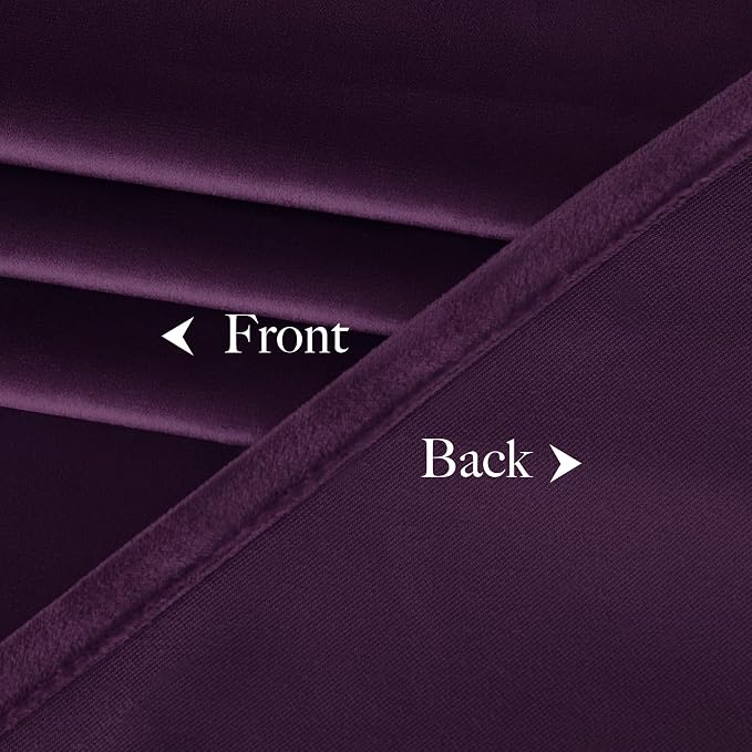 NICETOWN Blackout Purple Gothic Velvet Curtains 96 inch Long, Dark Purple - Image 8