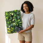 Artificial Mixed Botanical Plant Wall Panel, 24x16 in UV-Protected Faux - Image 3