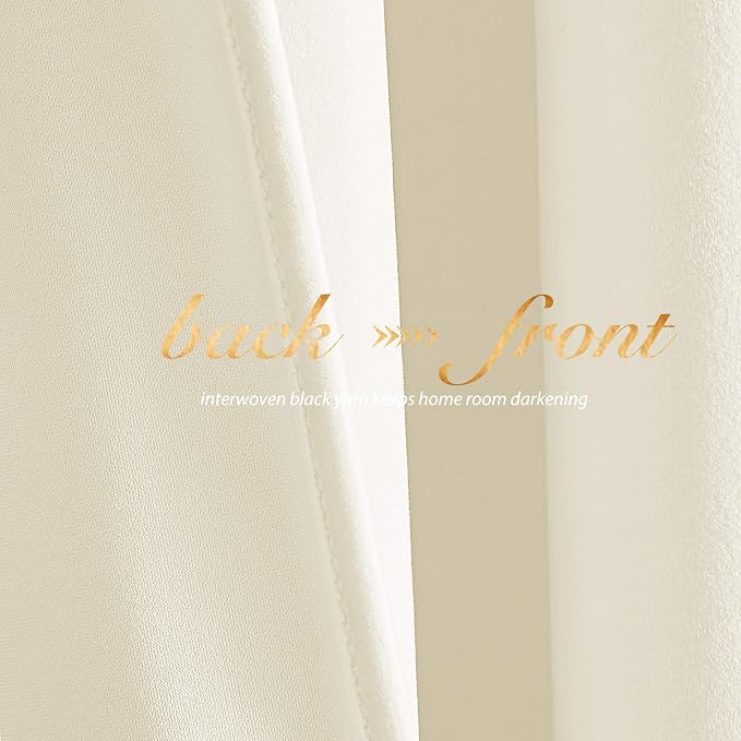 NICETOWN Ivory White Velvet Curtains 90" Length 42" Wide, Luxury and Thick - Image 5