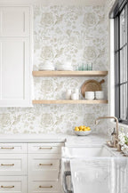 Yasinet Peel and Stick Wallpaper Vintage Floral Wallpaper Boho Floral Contact - Image 4
