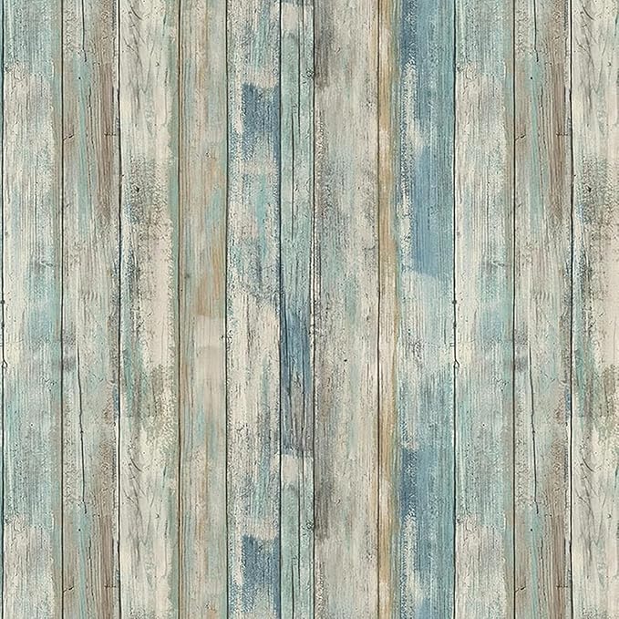 practicalWs 35.4''x 118'' Distressed Wood Wallpaper Self-Adhesive Peel and by practicalWs