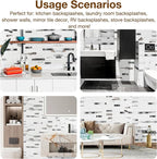 Peel and Stick Backsplash Tile Waterproof Removable PVC Wall Sticker 3D Faux - Image 7