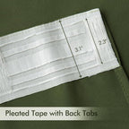 MIULEE Olive Green Back Tab Blackout Curtains 120 Inch Long 2 Panels Set - Image 4