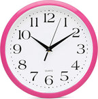 Bernhard Products Pink Wall Clock 10 Inch Silent Non Ticking Battery Operated by BernhardProducts