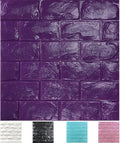 30PCS 3D Wall Panels Peel and Stick Faux Brick Wallpaper Purple Self Adhesive by Yutianli