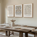 Framed Large William Morris Canvas Wall Art Set of 3, Vintage Neutral Botanical - Image 2