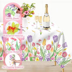 Kochorie 100 Ft x 54 Inch Spring Flower Tulip Tablecloth Roll Plastic Floral - Image 3