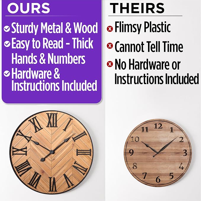 Large Wall Clock 24" Round - Image 5