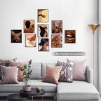 SEHSUVC Black Girl Posters Wall Art Set of 9, Abstract African American Woman - Image 2