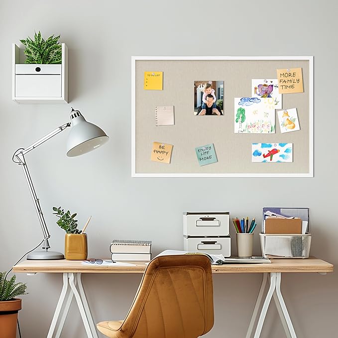 DAHAPYBOO Cork Board with Linen White 2Pack, Bulletin Board 36"x24" Hanging - Image 5