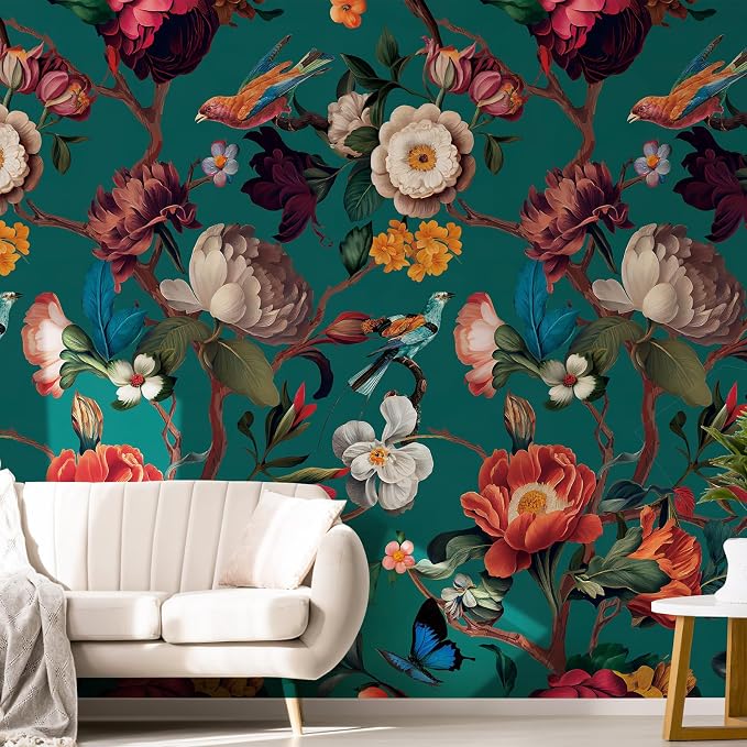 Zeeko Floral Wall Mural Peel and Stick Wallpaper 148" W x 98" H Removable Large - Image 4