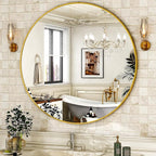 HARRITPURE Round Mirror 36 Gold Wall Mounted Circle Mirrors Vanity Mirror - Image 2