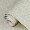 Green Grasscloth Peel and Stick Wallpaper 17.3"x120" Faux Linen Textured by Uooar