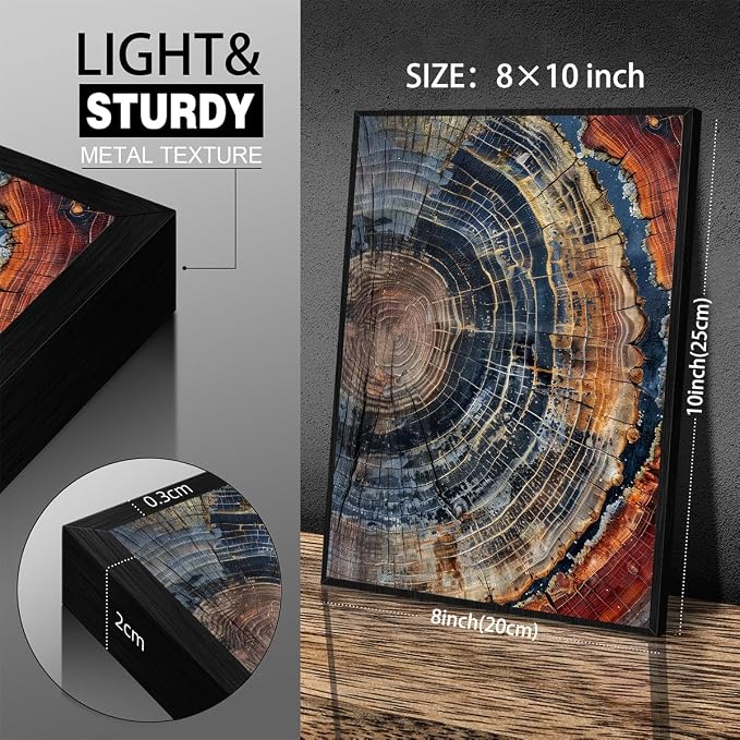 Vintage Trendy Abstract Tree Ring Wall Art Modern Colorful Nature Poster 08x10 - Image 2