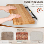 48" Rustic Elm Floating Shelves - Image 5