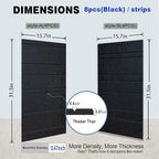 Acoustic Wall Panels – 8 Pack 31.75"x15.75" Thick Black Striped Groove Sound - Image 3