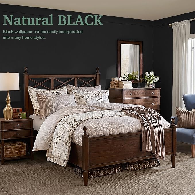 Dimoon 118''x23.6'' Peel and Stick Wallpaper Black Contact Paper - Image 9