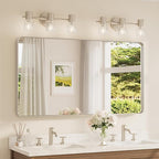 TETOTE 55 x 30 Inch Brushed Nickel Bathroom Mirror by TETOTE