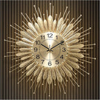 27" Gold Mid Century Modern Wall Clock，Battery Operated Decorative Decorative by HEBOIXHOMEDECOR
