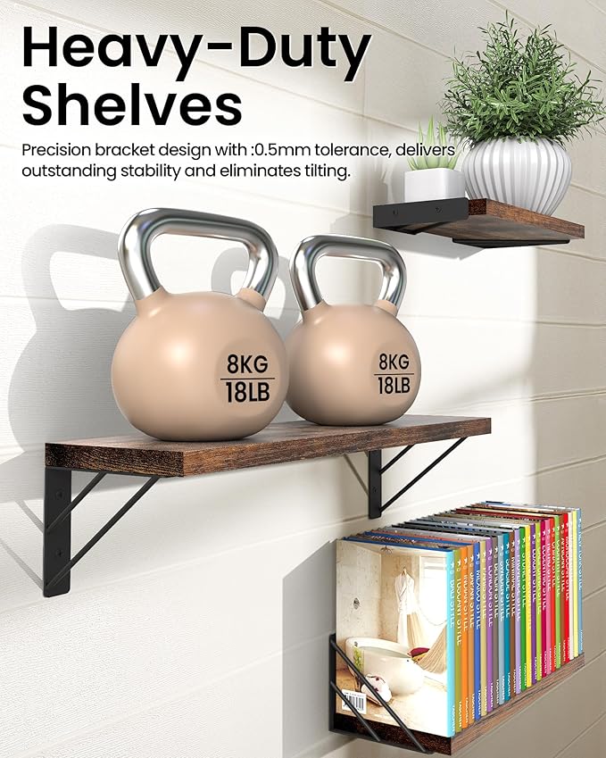 BAYKA Wall Shelves for Bedroom Decor, Floating Shelves for Wall, Display - Image 4