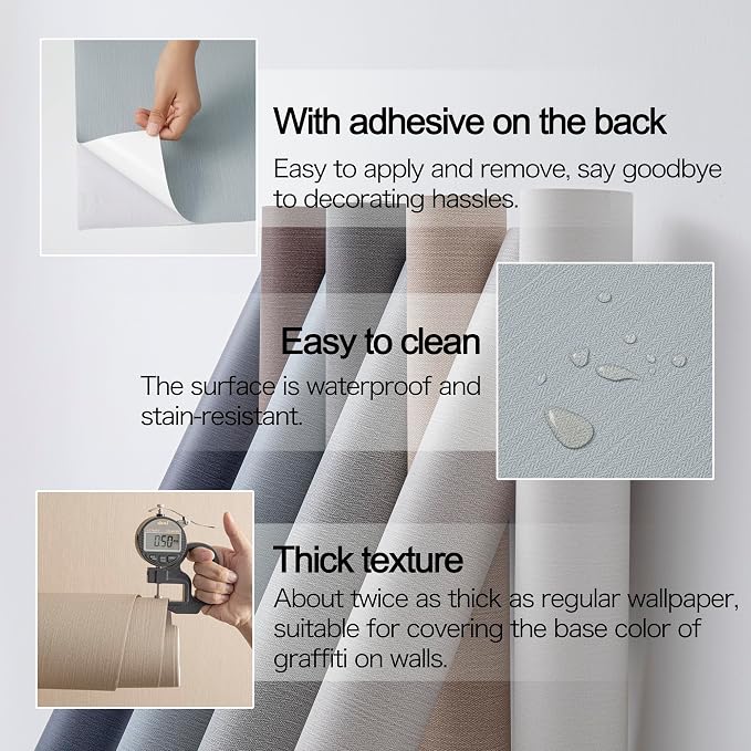 24"x393" Grasscloth Peel and Stick Wallpaper Fabric Textured Contact Paper - Image 4