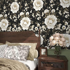 Laatse Boho Wallpaper Peel and Stick Dark Floral Wallpaper - Image 3
