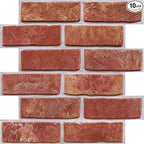 COMSTICKC 3D Faux Red Brick Wall Panel Peel and Stick, Small Brick, Ultra-Light by COMSTICKCDECOR