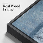 Large Framed Blue and Grey Abstract Wall Art - Image 5