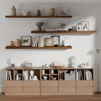 ROGMARS 60Inches Long Walnut Floating Shelves, Rustic Solid Wood Farmhouse Wall - Image 4