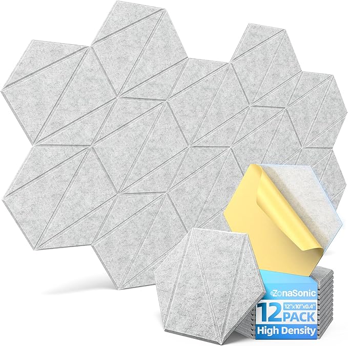 12 Pack Acoustic Panels with Self-Adhesive 12"X10"X0.4" Sound Proof Foam Panels by Unknown