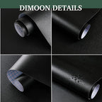 Dimoon 394''x17.7'' Black Peel and Stick Wallpaper Contact Paper Modern Self - Image 2