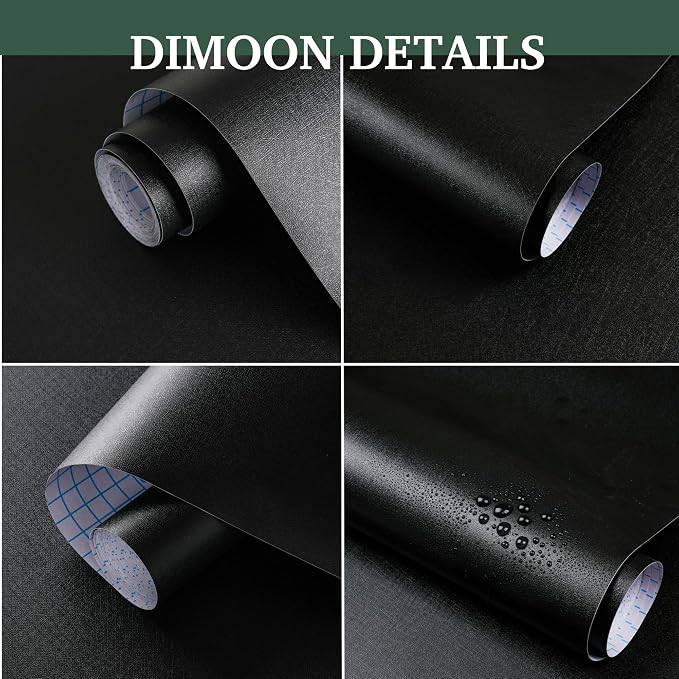 Dimoon 590''x17.7'' Peel and Stick Wallpaper Black Contact Paper - Image 2