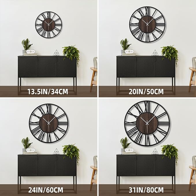 Large Wall Clock for Living Room Decor, 24 Inch Non Ticking Silent, Battery - Image 2