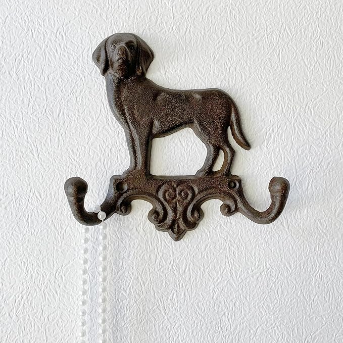 Rustic Dog-Shaped Decorative Wall Hook Rack Hangers - Image 4