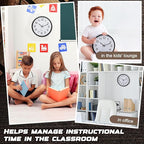 Inbagi 8 Pcs Wall Clock Bulk Large Silent Battery Operated Classroom Clocks - Image 5