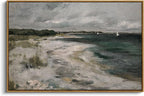 InSimSea Framed Canvas Wall Art, Seaside Landscape Painting Prints, Coastal by InSimSeaArt
