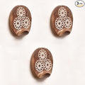 Indian Shelf 6 Lb- 3 Pieces Decorative Wood Adhesive Wall Hooks–Boho Peel and by IndianShelf