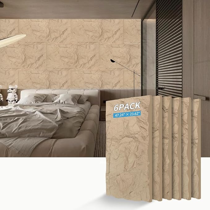 3D Faux Stone Wall Panels, Lightweight & Waterproof Accent Marble Rock Skin - Image 5