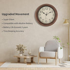 Foxtop Vintage Copper Wall Clock 12 Inch Silent Non Ticking Battery Operated - Image 3