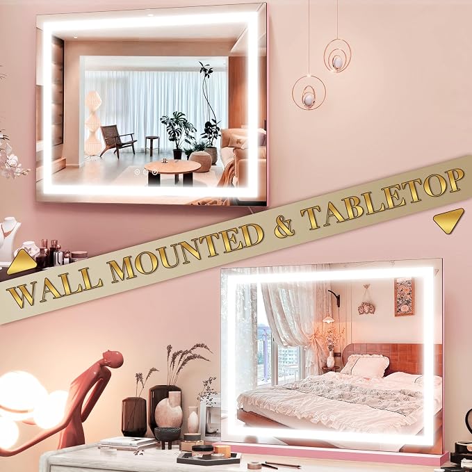 ROLOVE 23"x 18" Pink Vanity Mirror - Image 6