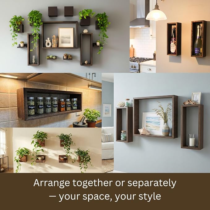 LaLaGreen Wooden Floating Shelves Wall Mounted Plant Shelf, Planter Boxes - Image 5