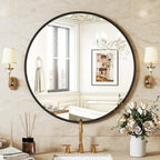 Sweetcrispy 20-inch Black Round Wall Mirror, Circle Bathroom Mirrors by Sweetcrispy