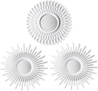 BONNYCO Wall Mirrors Pack of 3, Round White Mirrors by BONNYCO