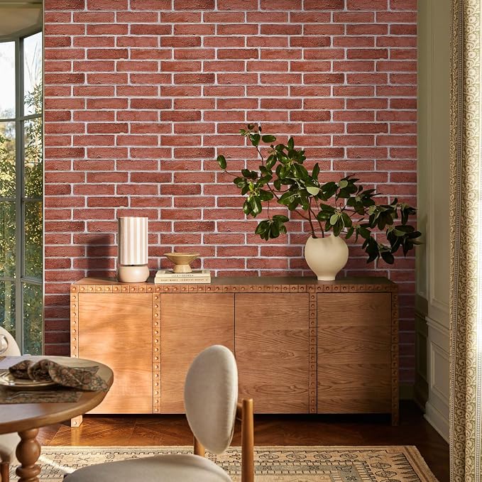 COMSTICKC 3D Faux Brick Wall Panel Peel and Stick, 3D Brick Wall Stickers - Image 2