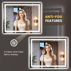 LOAAO 39.4"x31.5" LED Mirror for Bathroom, Lighted Bathroom Mirror - Image 4